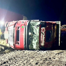 Zderzenie trzech ciężarówek. Jedna osoba ranna